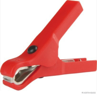 Battery charger clips, red, sheet steel, 4 mm², positive, up to 40A, length 80 mm