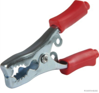 Battery charger clips, red, positive, up to 40A, length 82 mm