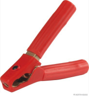 Battery charging clamp, red, positive w/ ground strap, up to 1000A