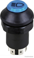 Light Switch, blue symbol, push operated, Off - On switching