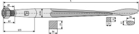 Spoon tines straight, L= 1250 mm, M22 x 1,5 mm