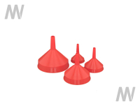 Funnel set 4 pcs, plastic, orange