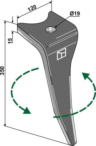 Kreiseleggenzinken, linke Ausführung, L=350 mm, für Amazone - Detail 1
