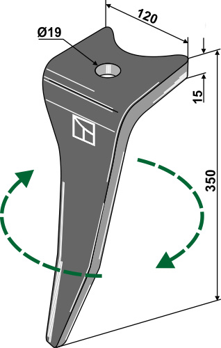 Kreiseleggenzinken, rechte Ausführung, L=350 mm, für Amazone - Detail 1