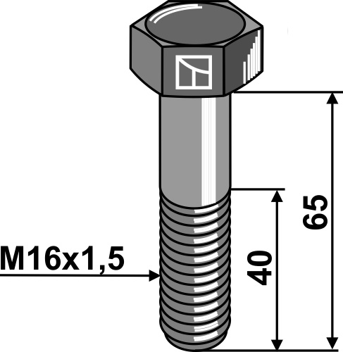 Sechskantschraube - M16 x 1,5 x 65 mm - 12.9, für Sauerburger, Rabe - Detail 1