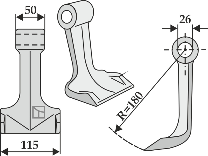 Hammerschlegel, für Becchio & Mandrile, Kuhn, Maschio , Gaspardo, Nobili, Zanon, Celli - Detail 1