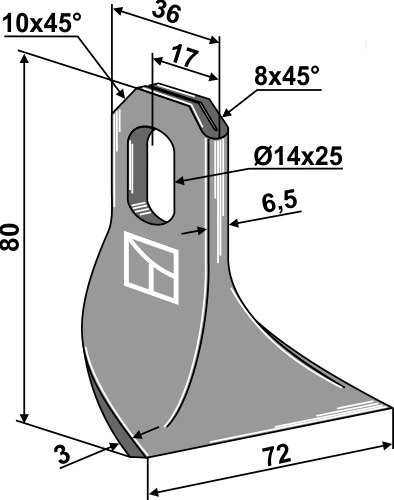 Flail mover blade - Detail 1