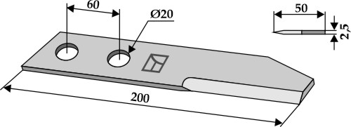 Strohhäcksler-Messer, für Rekord, glatt, VPE: 1 - Detail 1