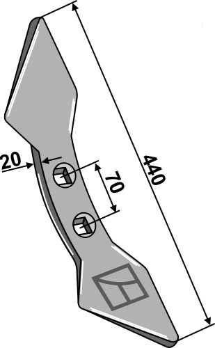 Doppelherzschar  70 mm, für Frost, Rau, Stoll - Detail 1