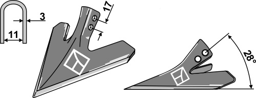 Goosefoot coulter - Tail coulter - Detail 1