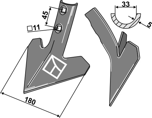 Gänsefussschar, für Pöttinger, Köckerling Allrounder, Einböck - Detail 1