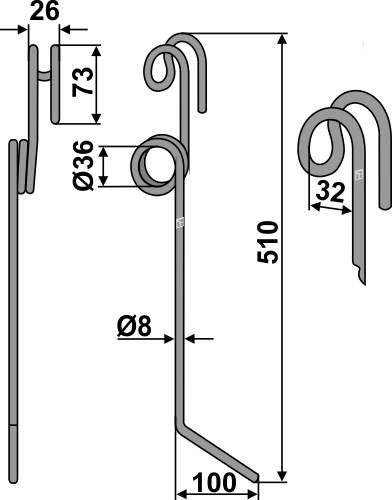 Striegelzinken, für Einböck - Detail 1