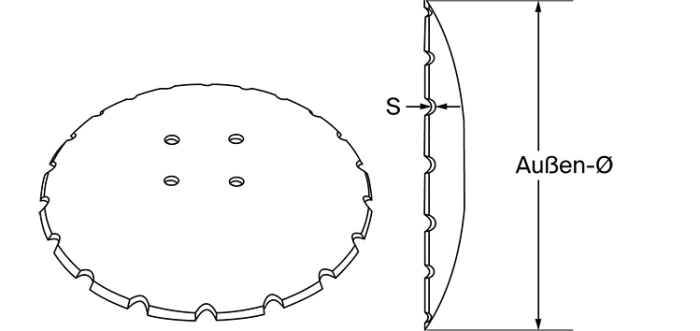 Gezahnte Scheibe mit flachem Ansatz Ø460 mm - Detail 1