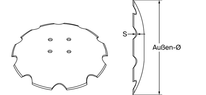 Gezahnte Scheibe mit flachem Ansatz Ø510mm - Detail 1