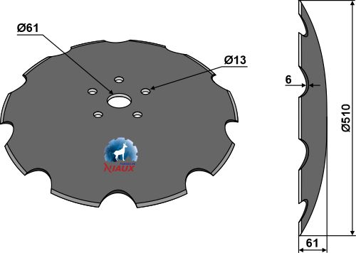 Gezahnte Scheibe - Ø510 x 6 mm, für BBG, Amazone - Detail 1