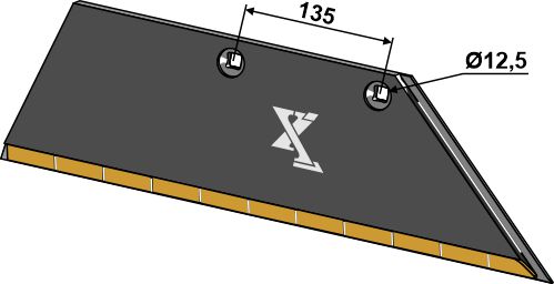 Schar-Hinterteil 15 x 150 mm SB45D R - rechts, für Lemken - Detail 1