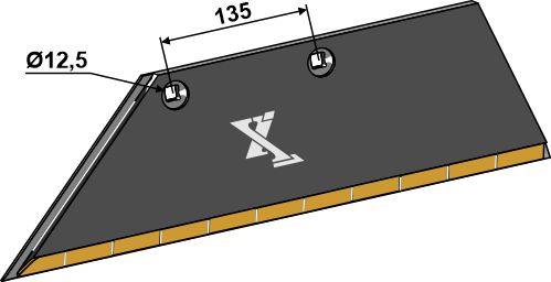 Schar-Hinterteil 15 x 150 mm SB45D L - links, für Lemken - Detail 1