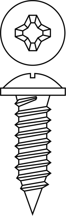 Linsen-Blechschraube mit Bund und  Kreutzschlitz H 3,9 x 22 DIN 968 C - Detail 1