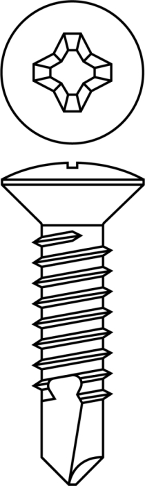 Bohrschraube mit Linsensenkkopf und Kreuzschlitz 4,8 x 25 DIN 7504 Q H - Detail 1