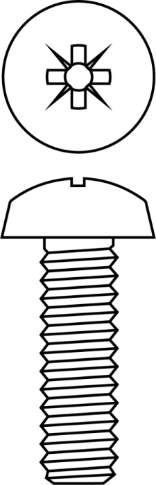 Gewindefurchende Schraube mit Linsenkopf und Kreuzschlitz M5x40 DIN 7500 C - Detail 1