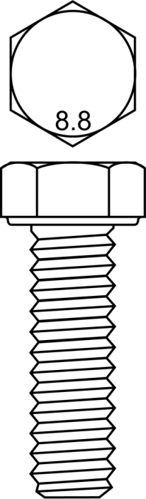 Sechskantschraube mit Gewinde bis Kopf M8x16 DIN 933 - Detail 1