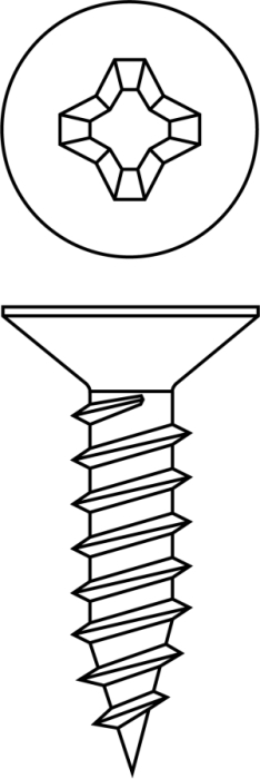 Senk-Blechschraube mit Kreuzschlitz H 6,3 x 70 DIN 7982 C H - Detail 1