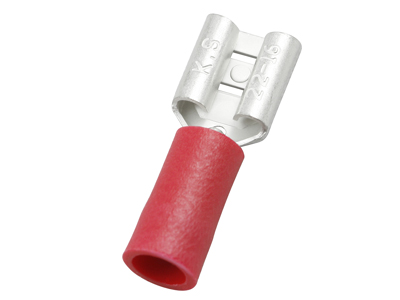 Flachsteckhülse teilisoliert rot 6,3mm f. 0,5-1,0mm² (100 Stück) - Detail 1