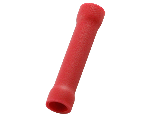 Stoßverbinder Rundsteckhülse isoliert rot 0,5-1,0mm² (100 Stück) - Detail 1