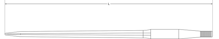 Frontladerzinken gerade, L= 810 mm, M22 x 1,5 mm - Detail 1