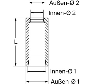 Einschweißbuchse L= 120 mm, Konus= 44 auf 40 mm - Detail 1