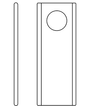 Rotorklinge VPE 25, 105 x 46 x 3 mm, Bohrung Ø 21 mm - Detail 1