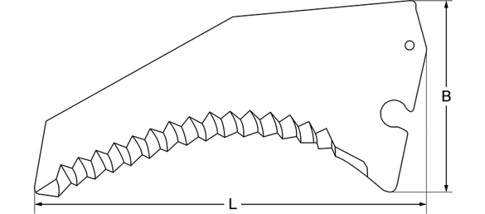 Loading vehicle blade, 535 x 240 x 6 mm, for Krone - Detail 1