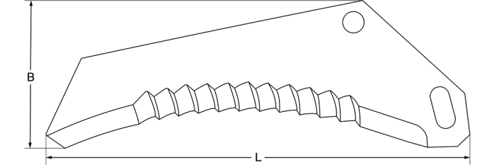 Loading vehicle blade, 433 x 145 x 5,5 mm, for Pöttinger - Detail 1