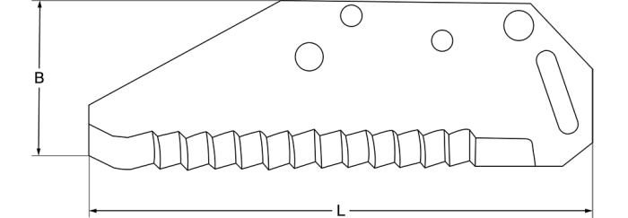 Loading vehicle blade, 385 x 130 x 5,5 mm, for Pöttinger - Detail 1