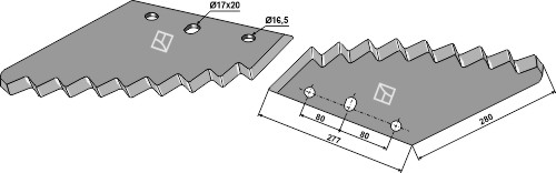 Futtermischwagen Messer, 277 x 280 x 9 mm, für Kuhn - Detail 1