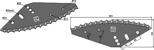 Futtermischwagen Messer, 560 x 190 x 5 mm, für Siloking, Mayer - Detail 1