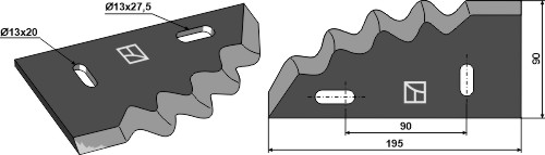 Futtermischwagen Messer rechts, 195 x 90 x 5 mm, für Himel, Peecon, Italmix, Giliolo - Detail 1