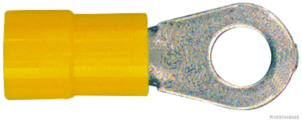 Crimp connector, ring shape, partially insulated, yellow, 5.3 mm, for 4.0-6.0 mm² (50 pieces) - Detail 1