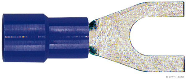 Crimp connector, U-shape, partially insulated, blue, 5.3 mm, for 1.5-2.5 mm² (100 pieces) - Detail 1
