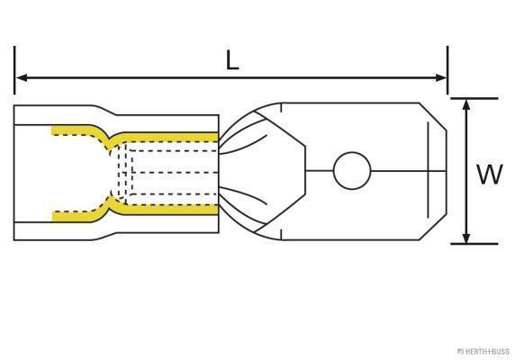 Blade terminal, partially insulated, blue 6.3 mm, for 1.5-2.5 mm² (1 piece) - Detail 1