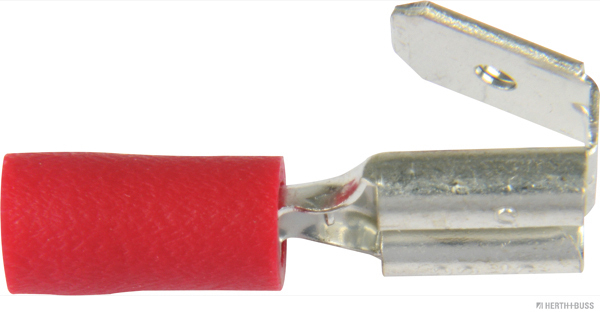 Plug distributor, flat plug sleeve, partially insulated, red, 6.3 mm, for 0.5-1.0 mm² (50 pieces) - Detail 1