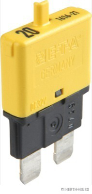 Circuit breaker, yellow, w/ Reset button, up to 32V/20A - Detail 1