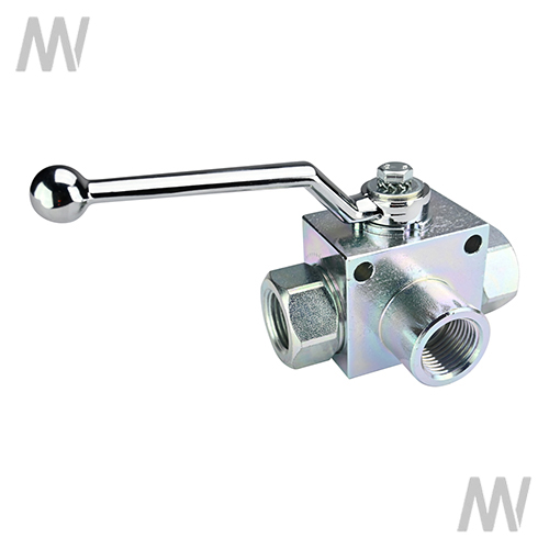 3-way block ball valve, T-bore, 3/8 - 19 - Detail 1