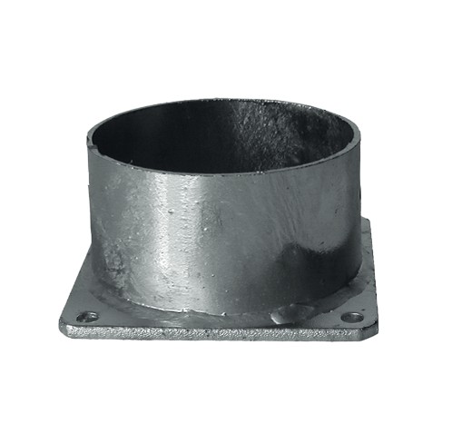 Stahl 4-Eck-Flansch 8" mit Rohrstutzen - Detail 1