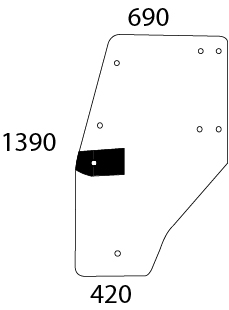 Türscheibe links, klar - Detail 1