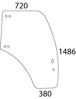 Türscheibe rechts, grün - Detail 1