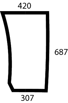 Frontscheibe unten links, grün - Detail 1