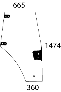 Türscheibe rechts, grün - Detail 1