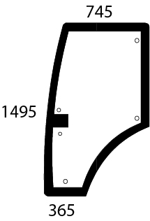 Türscheibe links, grün - Detail 1