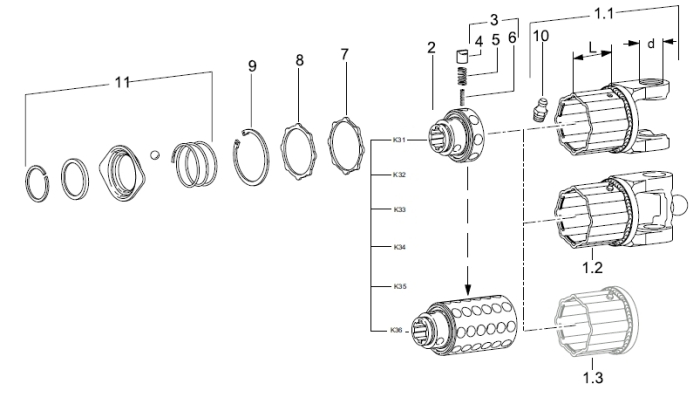 Kupplungsgehäuse Sternratsche 2200 - Detail 1